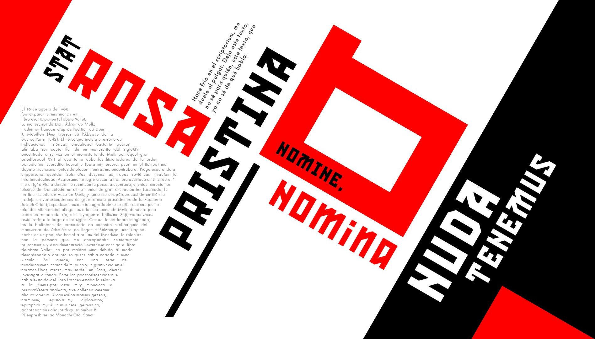 Constructivism Poster - Name of the Rose - Umberto Eco