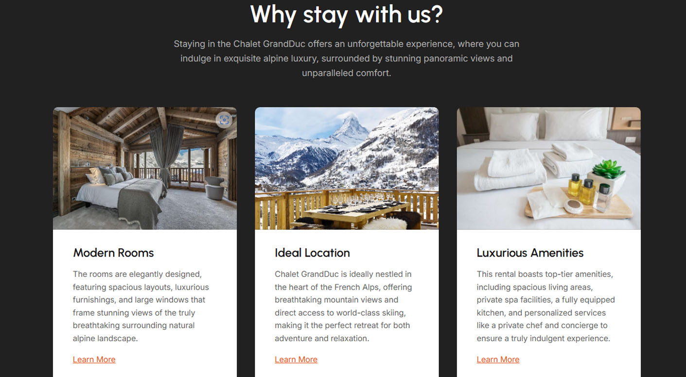 Chalet Grand-Duc Website